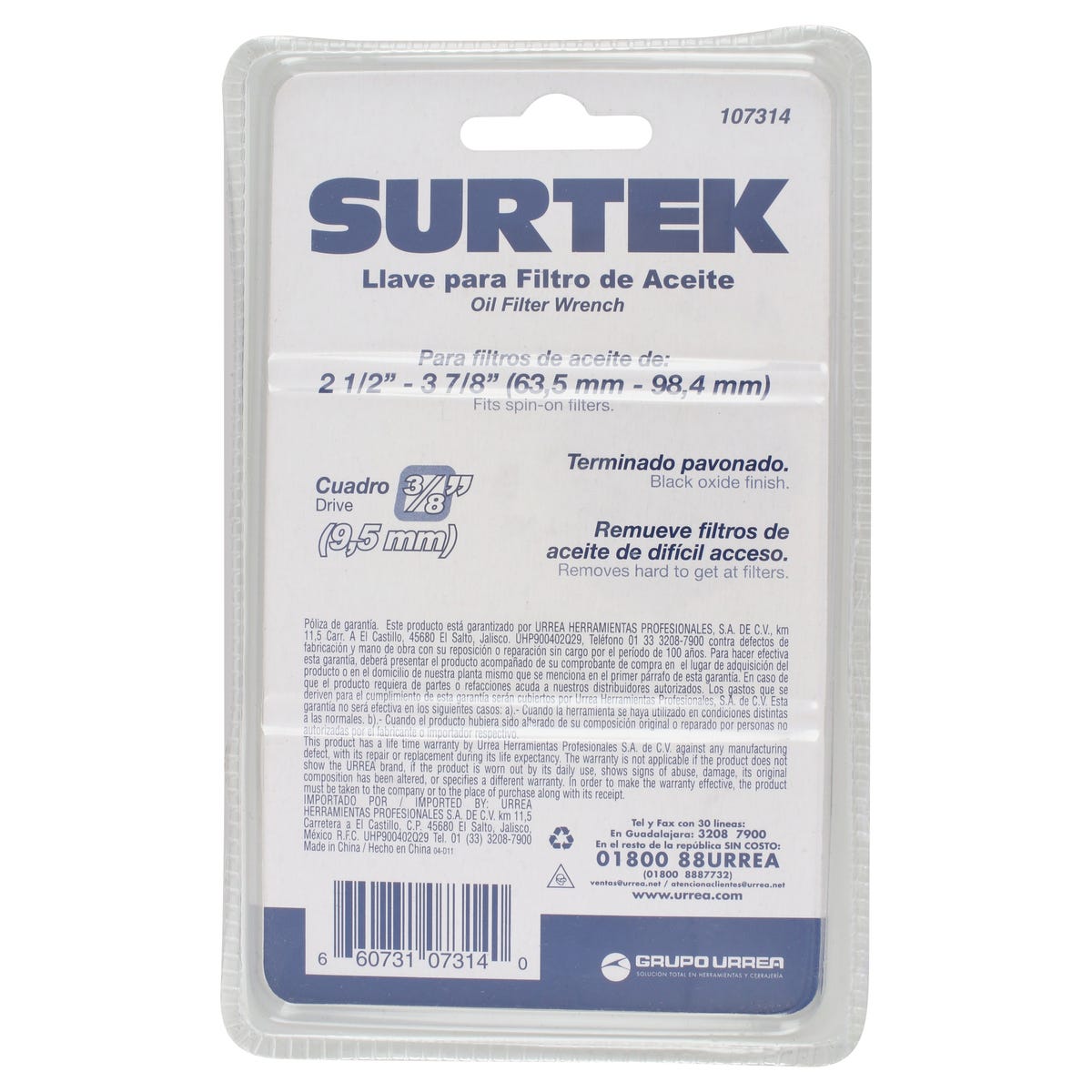 Llave Autoajustable De 3 Brazos Para Quitar Filtros De 2-1/2 A 3-7/8, Surtek 107314