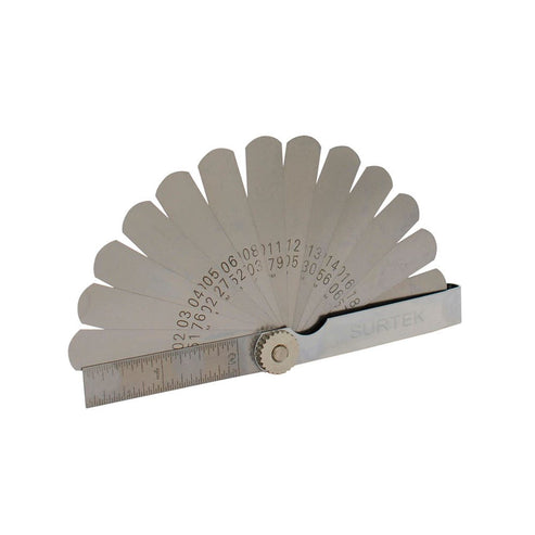 Calibrador En Pulgadas Y Milimétricos 15 Hojas, Surtek 107325