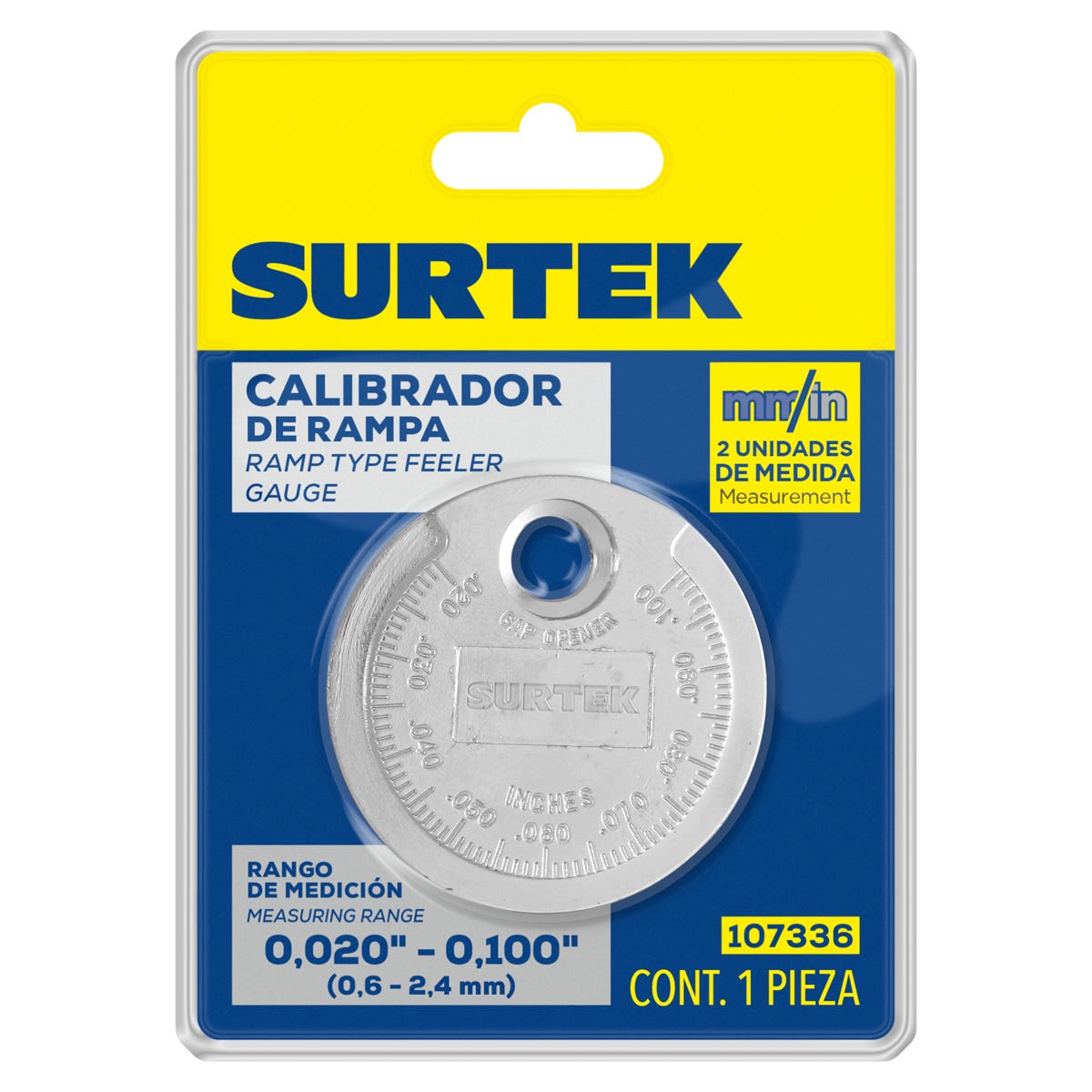 Calibrador Tipo Rampa Para Bujía 0.020 A 0.10, Surtek 107336
