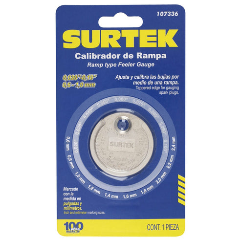 Calibrador Tipo Rampa Para Bujía 0.020 A 0.10, Surtek 107336