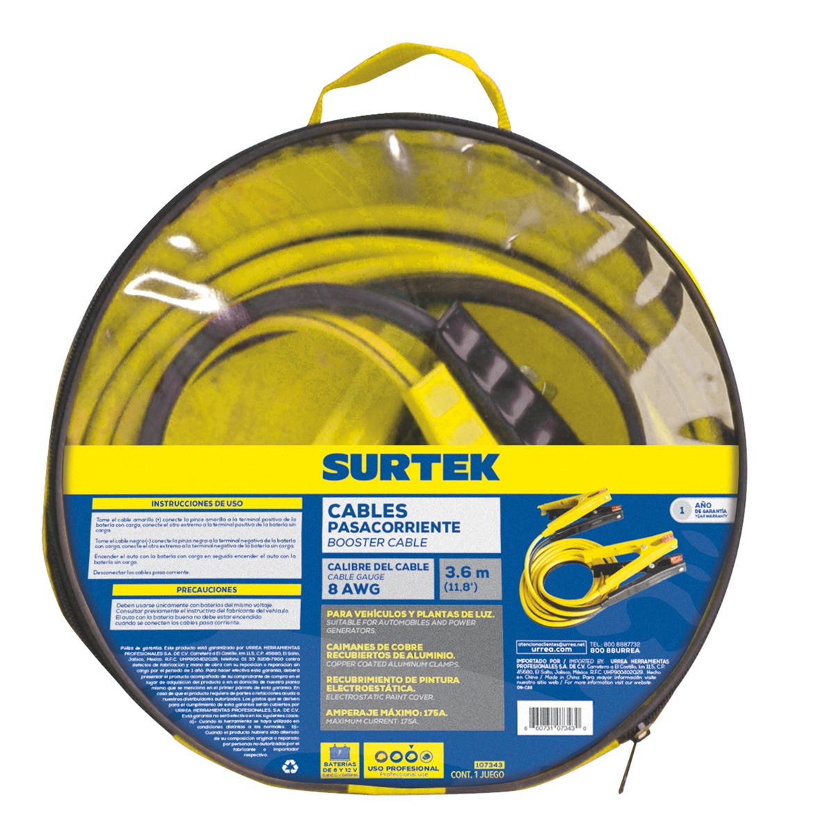 Cables Pasa Corriente, 3.6 m, Surtek 107343