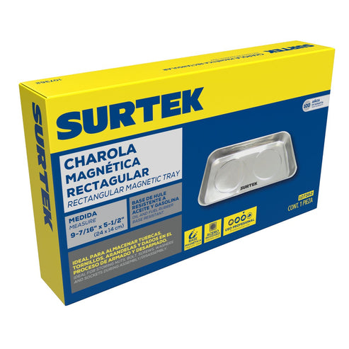 Charola Magnética Rectangular, 24 cm x 14 cm, Surtek 107362