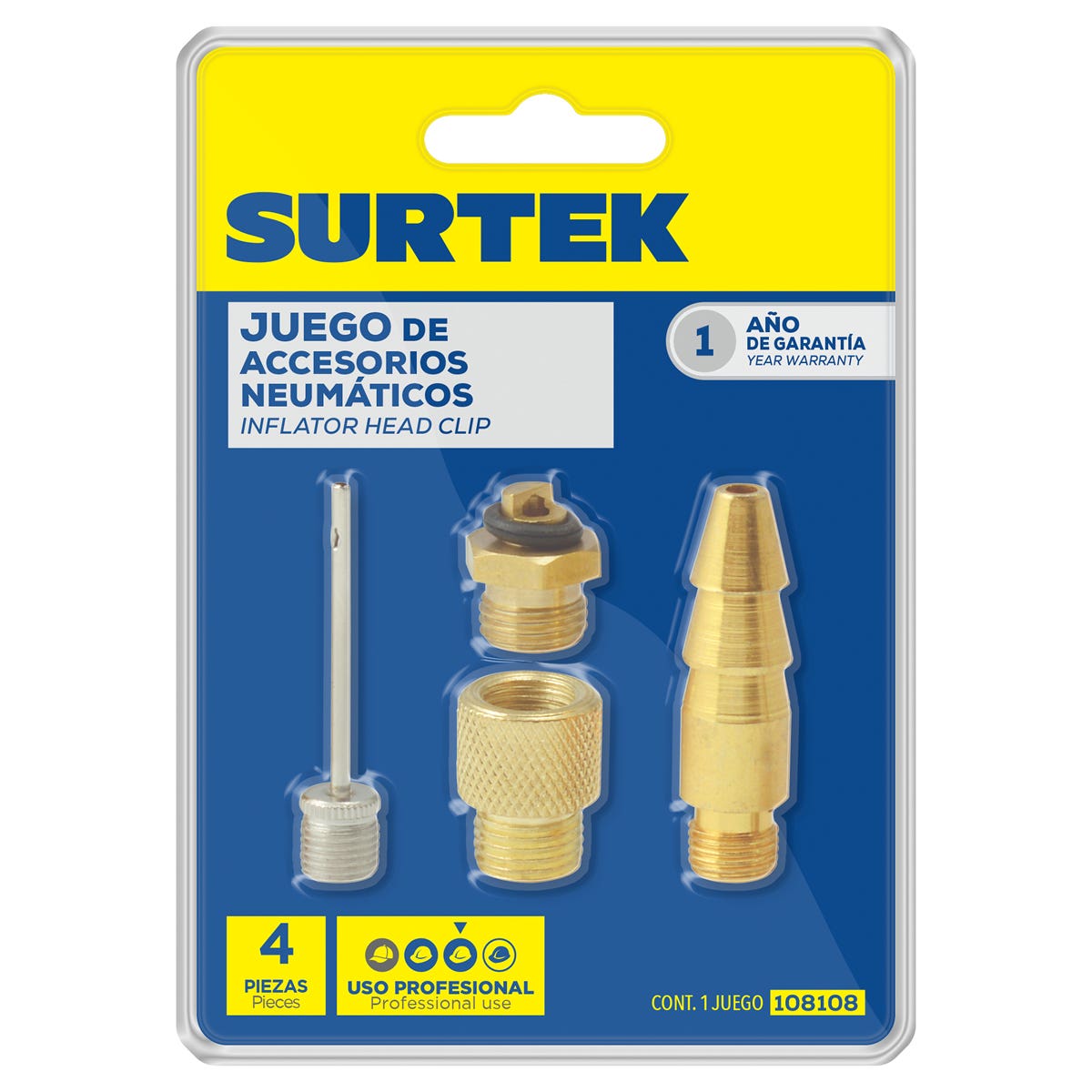 Juego De Accesorios Neumáticos, 4 Piezas, Surtek 108108