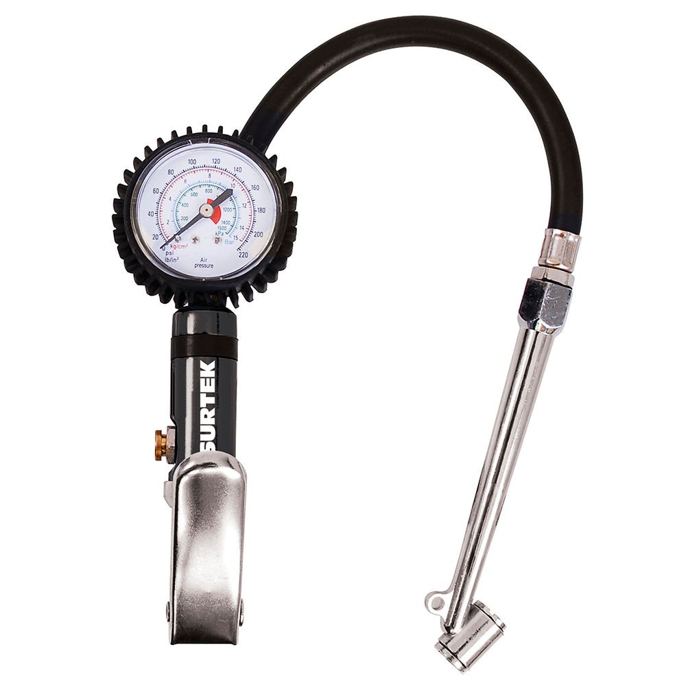 Inflador Con Manómetro 1/4 NPT, Surtek 108113