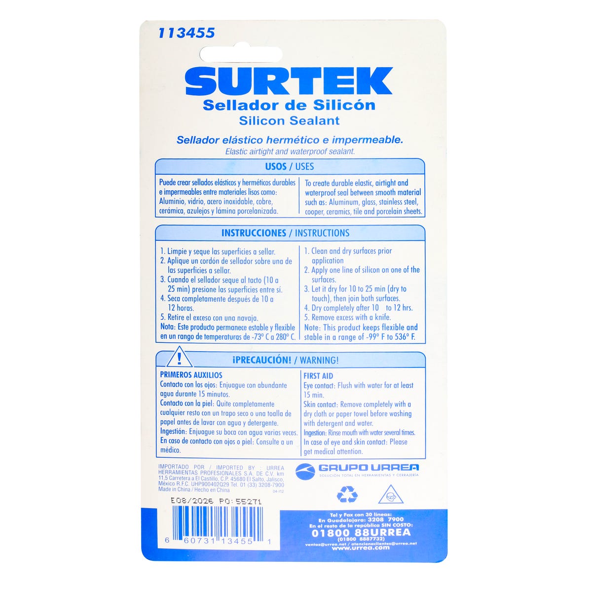 Silicón Transparente En Tubo, 85 g, Surtek 113455