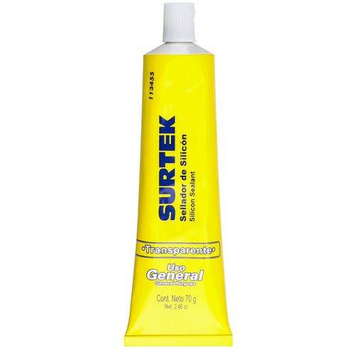Silicón Transparente En Tubo, 85 g, Surtek 113455