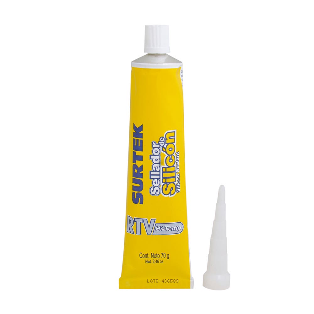 Silicón Para Alta Temperatura, Color Aluminio En Tubo, Surtek 113457