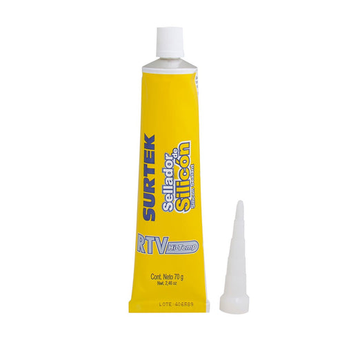 Silicón Para Alta Temperatura, Color Aluminio En Tubo, Surtek 113457