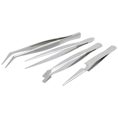 Juego De Pinzas De Presición Tipo Tweezer, 4 Piezas, Surtek 115200