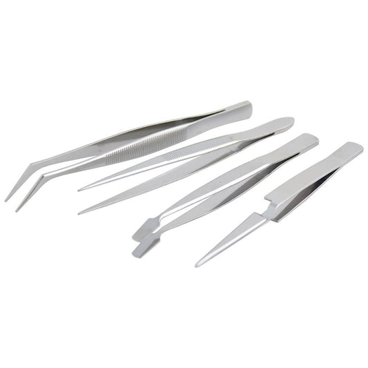 Juego De Pinzas De Presición Tipo Tweezer, 4 Piezas, Surtek 115200