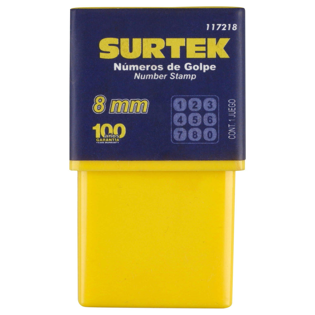 Juego De Números Del 0 Al 9 De Golpe 8 mm, 9 Piezas, Surtek 117218