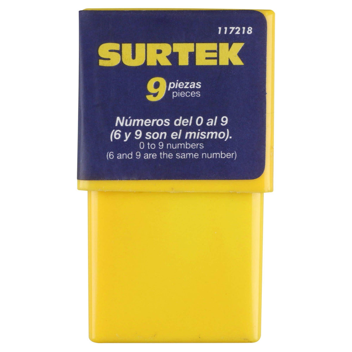 Juego De Números Del 0 Al 9 De Golpe 8 mm, 9 Piezas, Surtek 117218