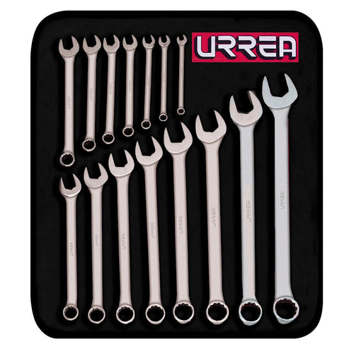 Juego De Llaves Combinadas Satinadas Métricas 15 Piezas Urrea 1200FMA
