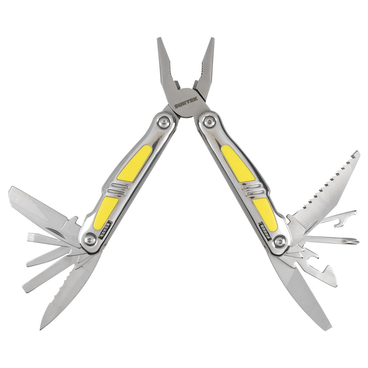 Pinza Multiherramienta Con Mango De Acero Inoxidable Y Plástico 14 En 1 De 6, Surtek 120525