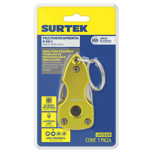 Pinza Multiherramienta 6 En 1 Tipo Llavero, Surtek 120528