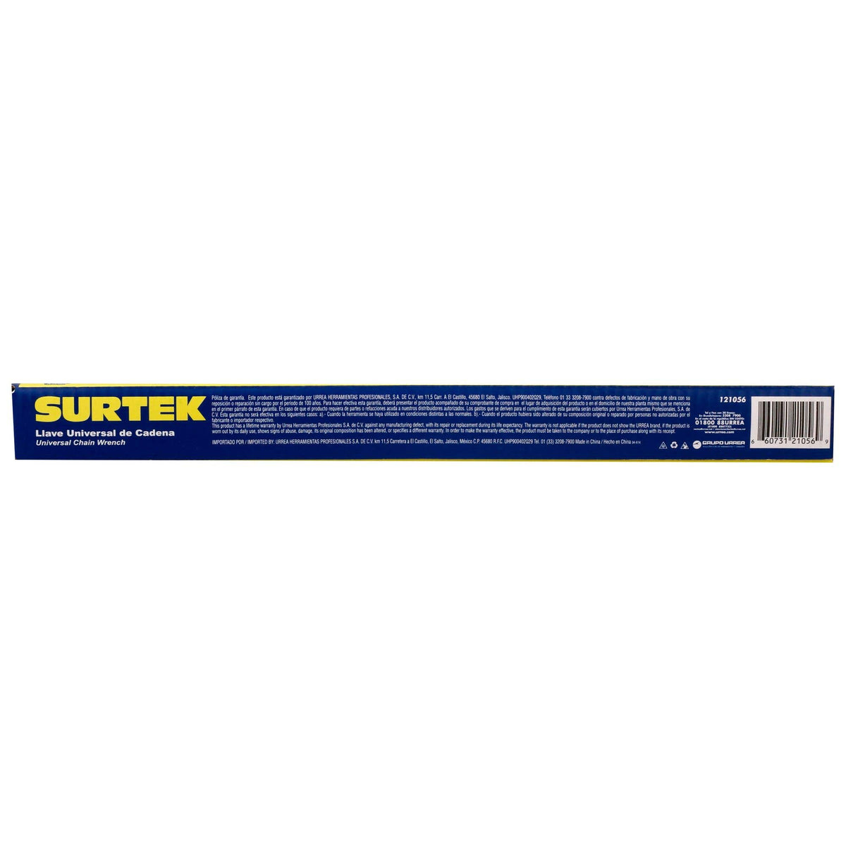 Llave Universal De Cadena De Acero De 4-3/4, Surtek 121056