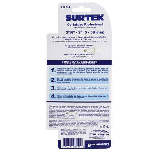 Cortatubos Cuerpo De Zamac De 5/32 A 2, Surtek 121154
