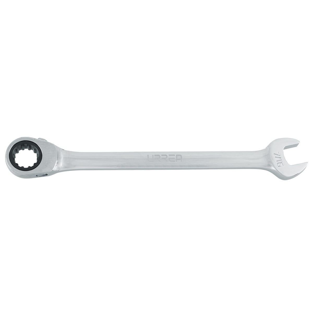 Llave Combinada Pulido Espejo De Matraca Spline Reversible En Pulgadas, 7/16, Urrea 1214CMR