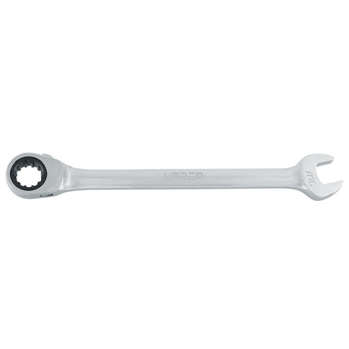 Llave Combinada Pulido Espejo De Matraca Spline Reversible En Pulgadas, 7/16, Urrea 1214CMR