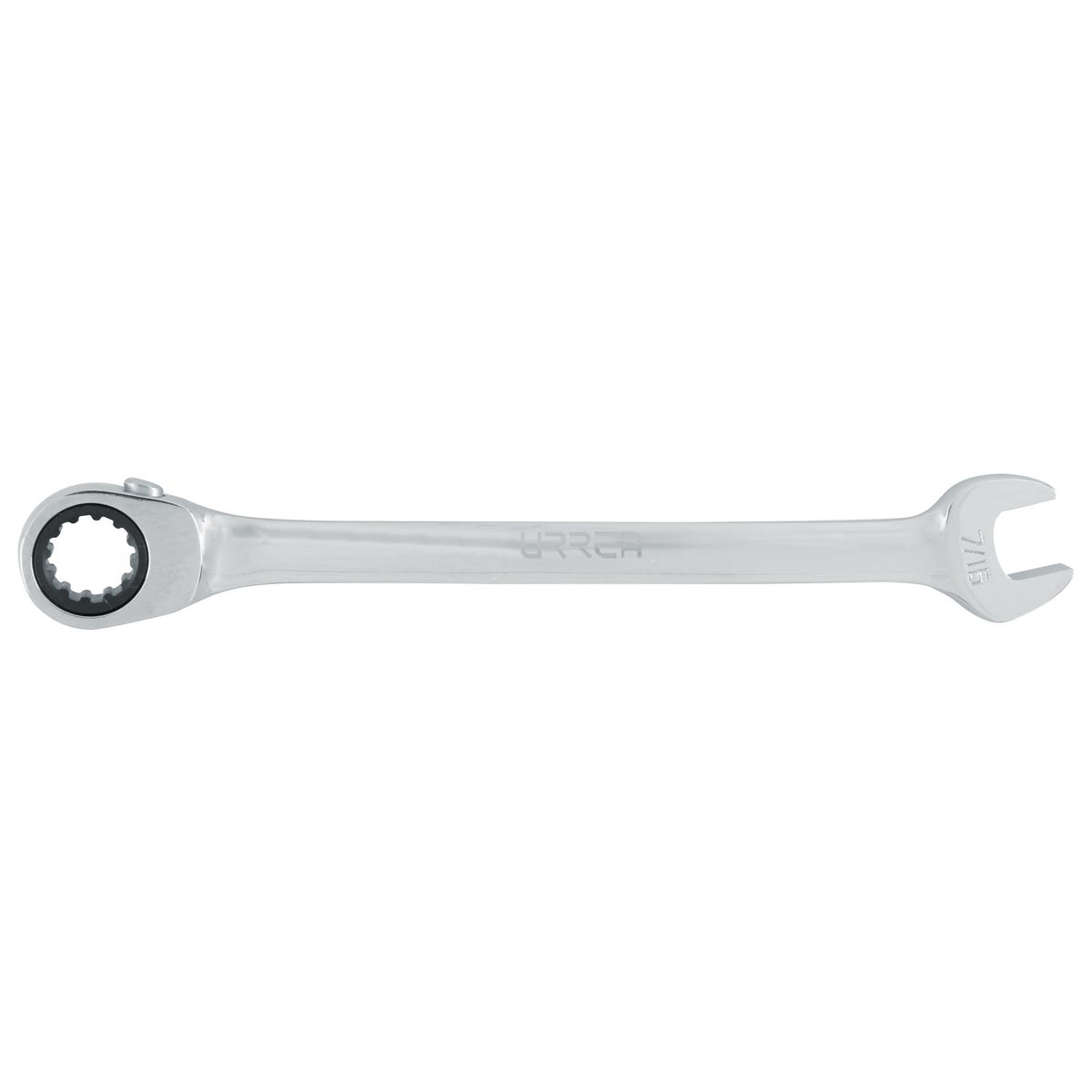 Llave Combinada Pulido Espejo De Matraca Spline Reversible En Pulgadas, 7/16, Urrea 1214CMR