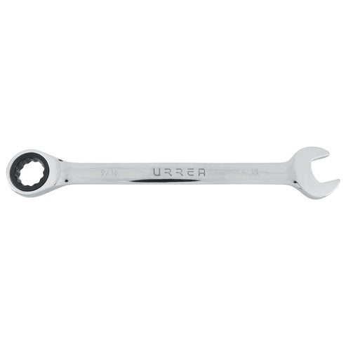 Llave Combinada Pulido Espejo De Matraca En Pulgadas, 12 Puntas, 9/16" Urrea 1218CM