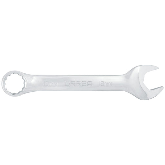 Llave Combinada Corta Pulido Espejo Métrica, 12 Puntas, Urrea 1219MT