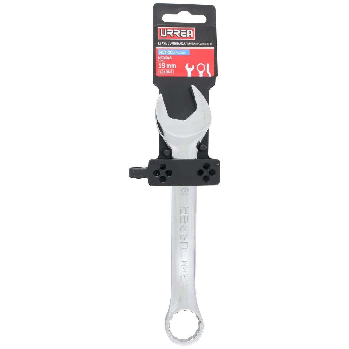 Llave Combinada Corta Pulido Espejo Métrica, 12 Puntas, Urrea 1219MT