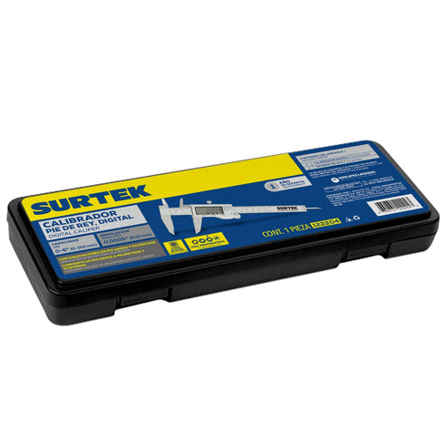 Calibrador Pie De Rey Digital Pantalla Metálica 0-6, Surtek 122204