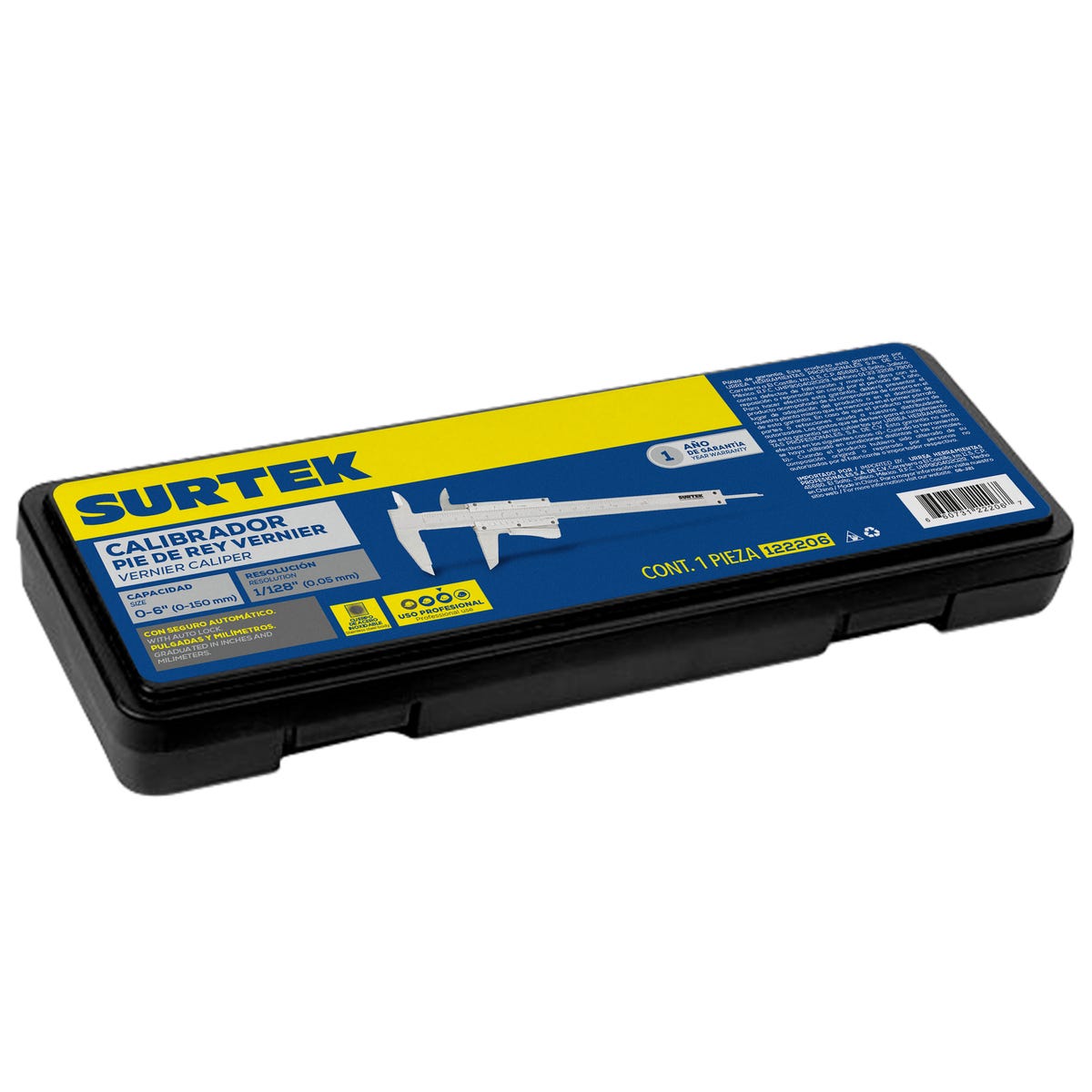 Calibrador Pie De Rey Análogo Vernier Autolock 0-6, Surtek 122206