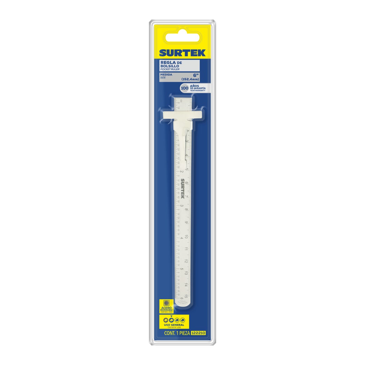 Regla De Acero Inoxidable 12, Surtek 122211