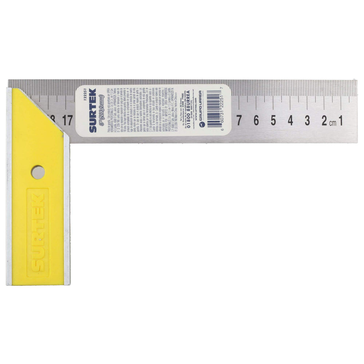 Escuadra De Carpintero Con Mango Plástico 8, Surtek 122251