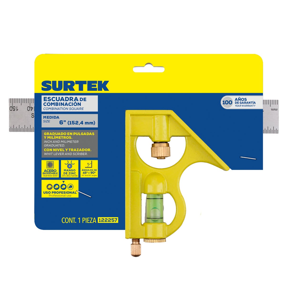 Escuadra De Combinación Con Cabeza Zamac 6, Surtek 122257