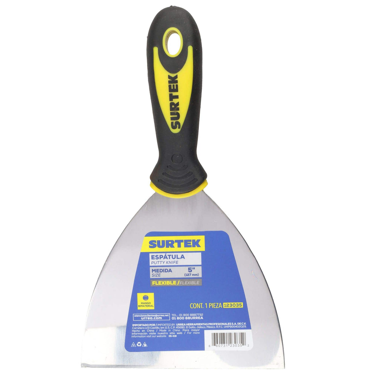 Espátula Flexible De Acero De Alto Carbón Con Mango Bimaterial 4, Surtek 123034