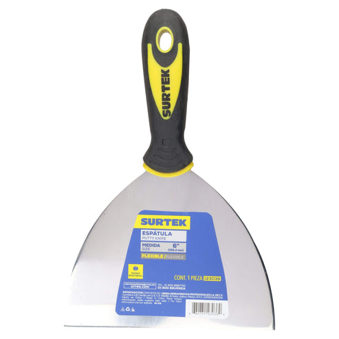 Espátula Flexible De Acero De Alto Carbón Con Mango Bimaterial 6, Surtek 123036
