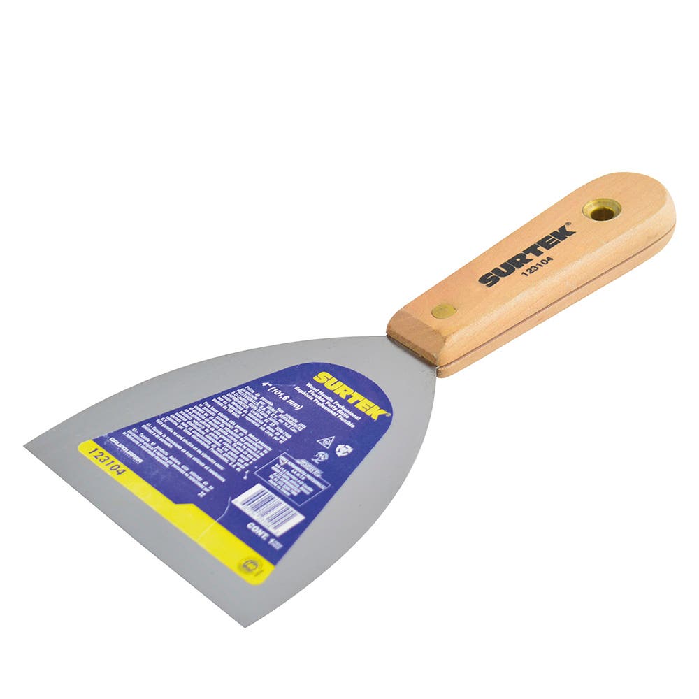 Espátula Flexible De Acero De Alto Carbón Con Mango De Madera 4, Surtek 123104