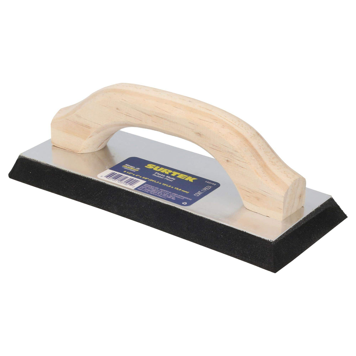 Flota De Hule Acabado Liso Con Mango De Madera 9-1/2 x 4 x 5/8, Surtek 123192