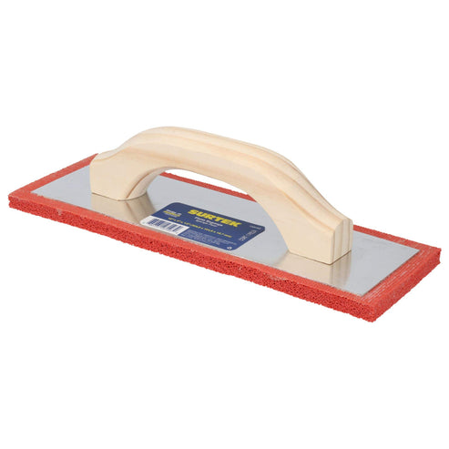 Flota De Esponja Acabado Áspero Con Mango De Madera 12 x 4 x 1/2, Surtek 123193