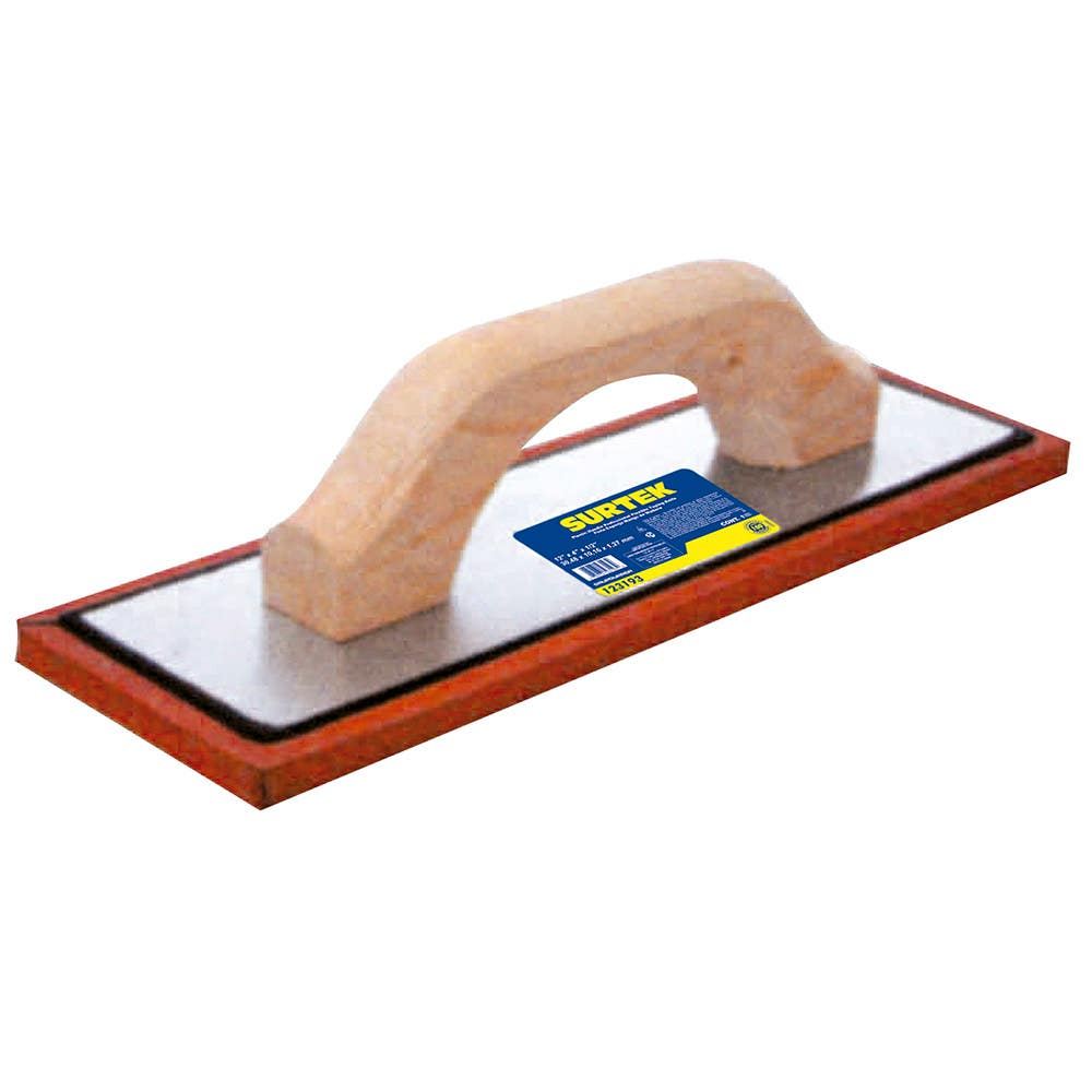 Flota De Esponja Acabado Áspero Con Mango De Madera 12 x 4 x 1/2, Surtek 123193