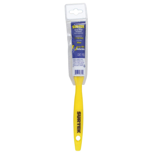 Brocha De Cerdas Naturales Con Mango Plástico 1/2 x 40 mm, Grosor De Cerda 7.7 mm, Surtek 123310