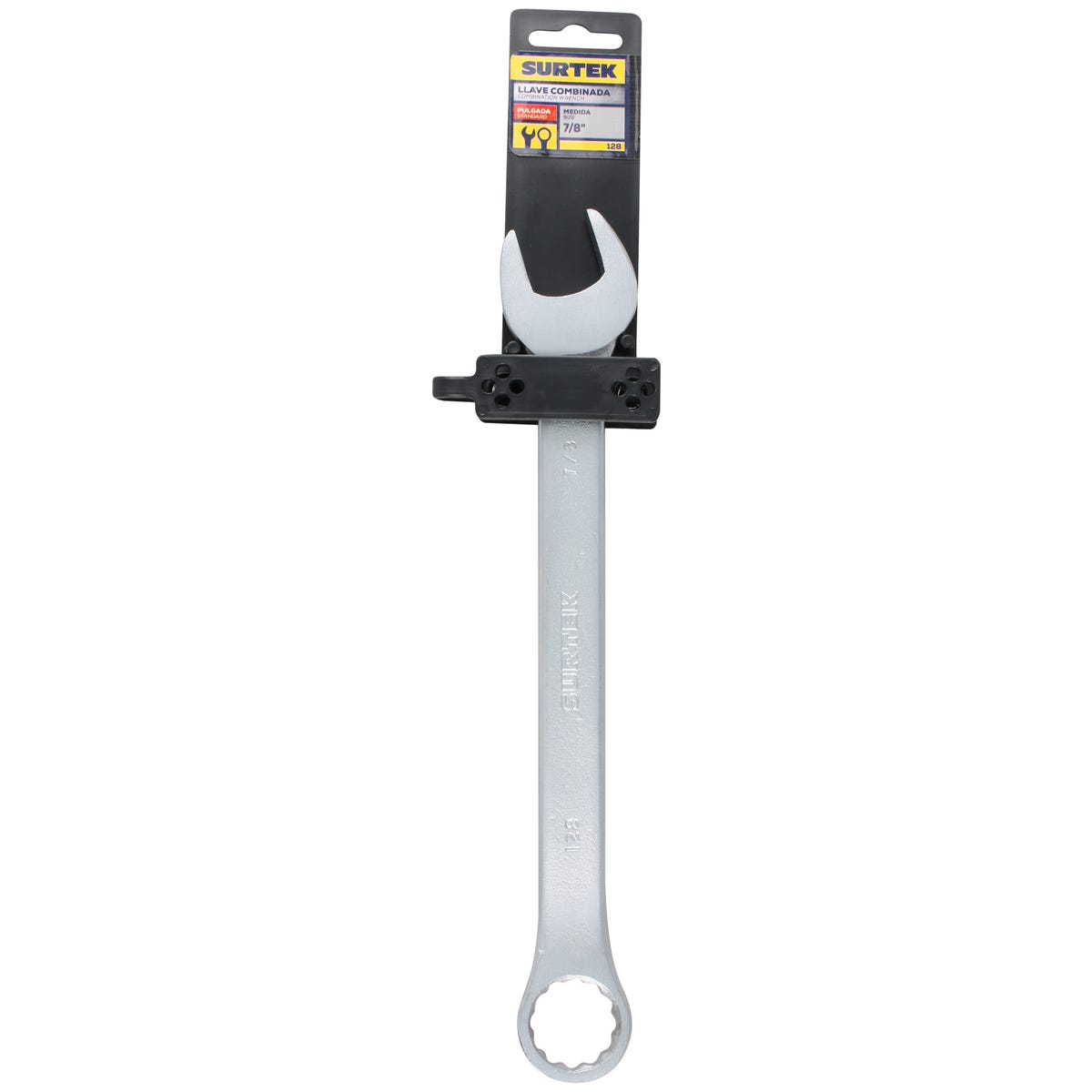 Llave Combinada Satinada En Pulgadas, 12 Puntas, Surtek 128