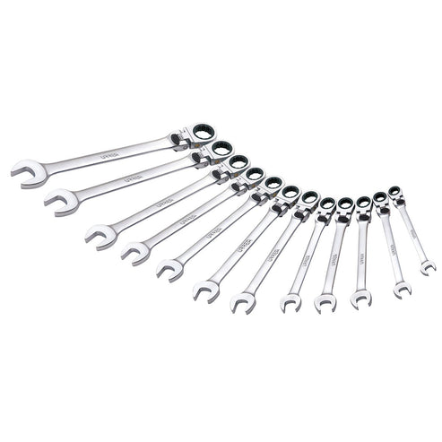 Juego De Llaves Combinadas Pulido Espejo Flex De Matraca Spline Mét, 12 Pz En Caja Plást, Urrea 12MF12M