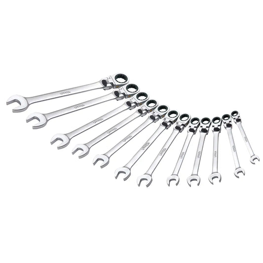 Juego De Llaves Combinadas Pulido Espejo Flex De Matraca Spline Mét, 12 Pz En Caja Plást, Urrea 12MF12M