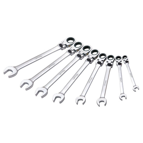 Juego De Llaves Combinadas Pulido Espejo Flex De Matraca Spline En Pulg, 8 Pz En Caja Plást, Urrea 12MF8