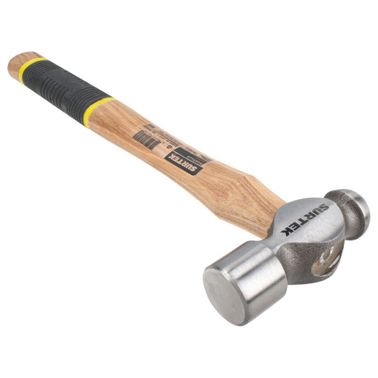 Martillo De Bola Pulido Con Mango De Madera Con Grip De 12-13/64, 12 Oz, Surtek 12SG