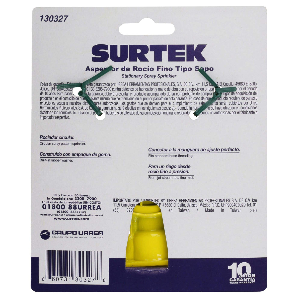 Aspersor Tipo Sapo Metálico Para Chorro Fino, 3/4 GHT, Surtek 130327