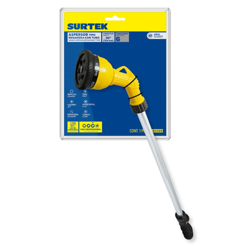 Aspersor De Regadera Plástica Con Tubo 30, 3/4 GHT, Surtek 130329
