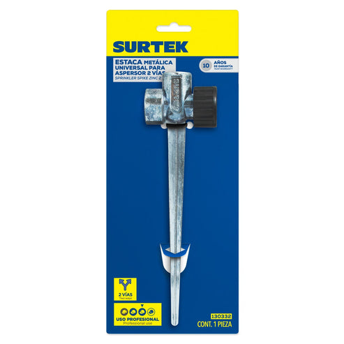 Estaca Metálica Universal Para Aspersor 11, 2 Vías, Surtek 130332