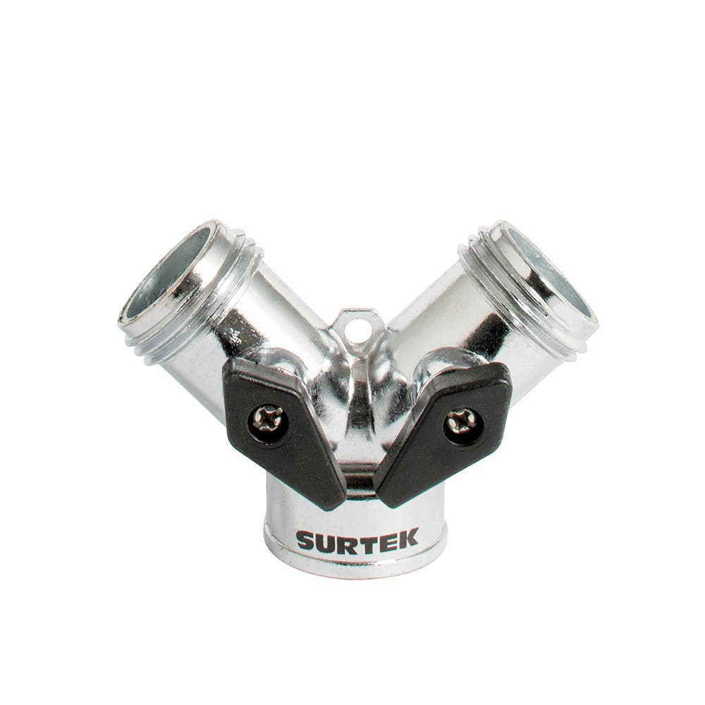Adaptador Para Manguera De Riego En Y Cromado, 11 cm x 7 cm, Surtek 130333