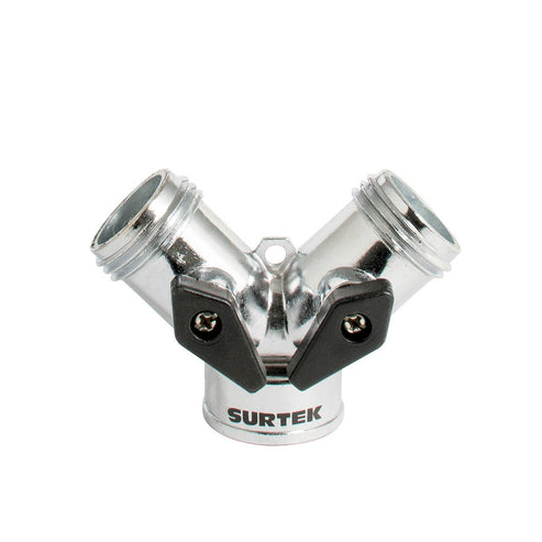 Adaptador Para Manguera De Riego En Y Cromado, 11 cm x 7 cm, Surtek 130333