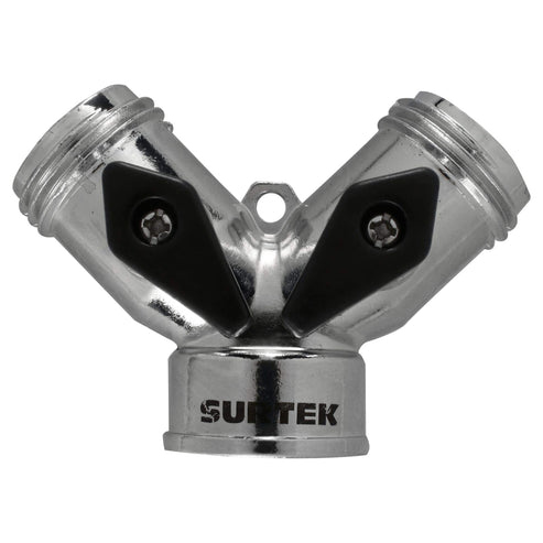 Adaptador Para Manguera De Riego En Y Cromado, 11 cm x 7 cm, Surtek 130333